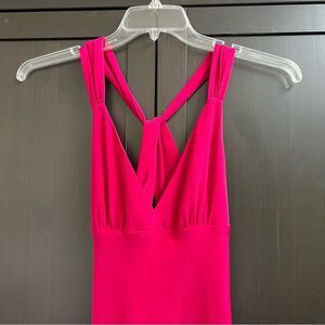 J. Crew Vintage Silk Sleeveless Cross-Back Pink Midi Dress Size Petite 2